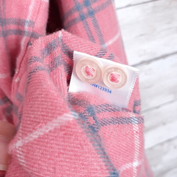 Southern Tide Mens Flannel Button Down Shirt M Pink Plaid Hemp Blend 508 - Picture 5 of 5